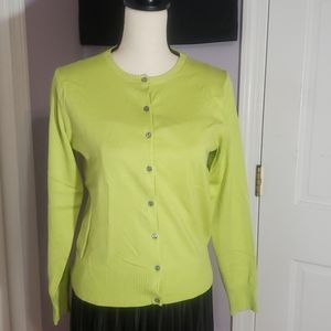Neon green button up sweater